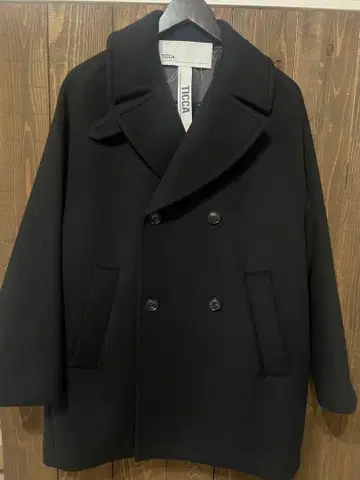 TICCA 블랙 울 피 코트