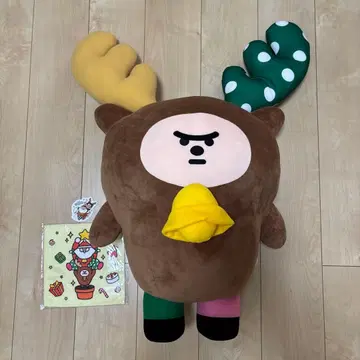 루돌프 봉제 인형 손수건 씰 세트