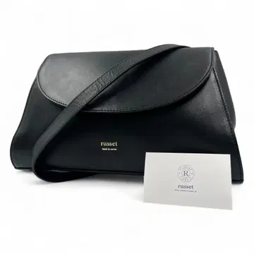 새상품급 러셋 숄더백 2way 플랩 블랙 골드 가죽