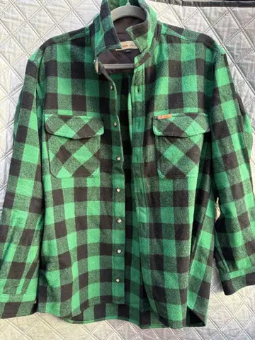 새상품급 foxfire 울 셔츠 그린 체크 M