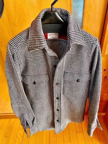 매디슨 블루 하운드투스 체크 패턴 셔츠 자켓 01 울 따뜻한