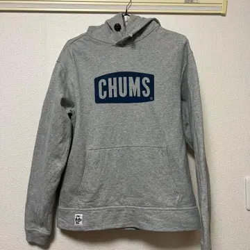 CHUMS 그레이 후드 부착 후드티 S