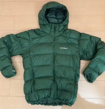 mont-bell EX800 라이트 알파인 다운 후드티 다크 그린