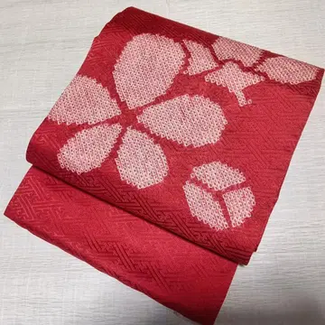 순수 실크 사슴 무늬 9촌 나고야 오비