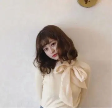 bibiy. 리본 타이 립 니트 리본 리브 니트