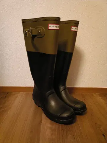 헌터 UK4 레인부츠 롱 기장 올리브 그린