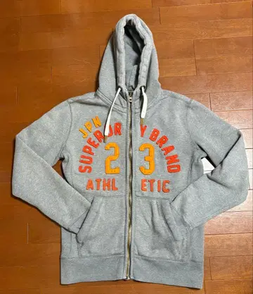 SUPERDRY 그레이 후드 부착 후드티 M