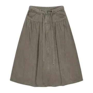 coyseio 올리브 그린 플레어 롱 스커트