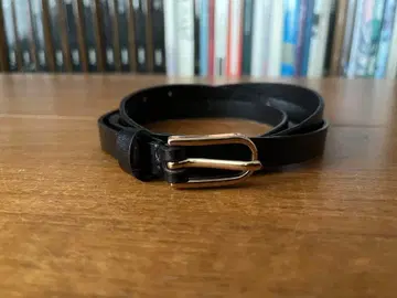 블랙 가죽 벨트 실버 버클