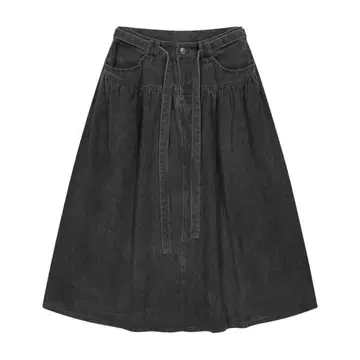 coyseio 다크 그레이 데님 롱 스커트