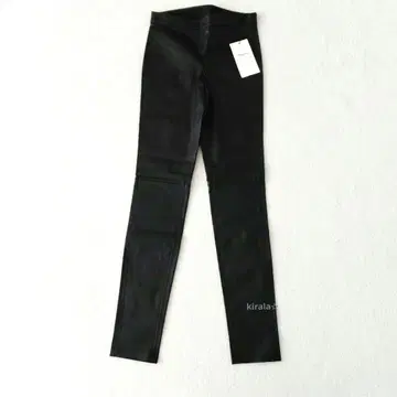 미사용 최근 띠어리 가죽 스키니 팬츠 블랙
