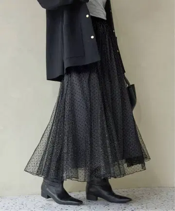IENA 도트 라메 샤샤 스커트 사이즈 36