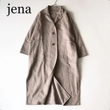 2972y 새상품급 제나 카라 부착 롱 리버 코트 베이지