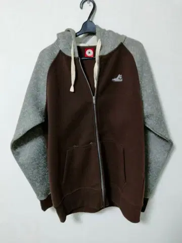 컨버스 브라운 그레이 집업 후드티