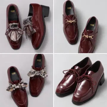 미사용 HARE 하레 멀티WAY 레이스업 슈즈 L 버건디