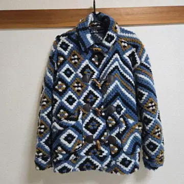 기하학 패턴 플리스 자켓