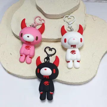 그루미 곰 GLOOMY 악마의 뿔 달린 키링 3개 세트