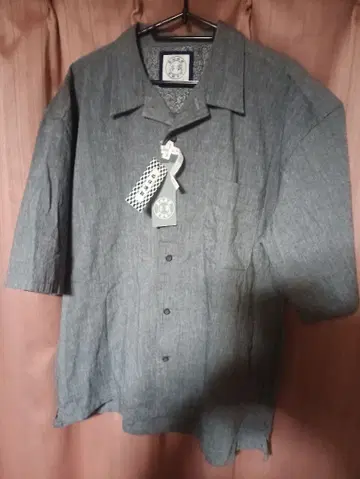 택 포함 새상품  헴프 폴리 셔츠 일본제 일본풍 패턴 빅 사이즈