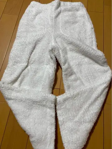 uchin 화이트 플리스 룸웨어 팬츠 모코모코 편안함