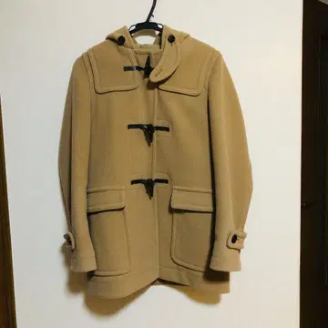 23구 베이지 더플 코트 후드 부착