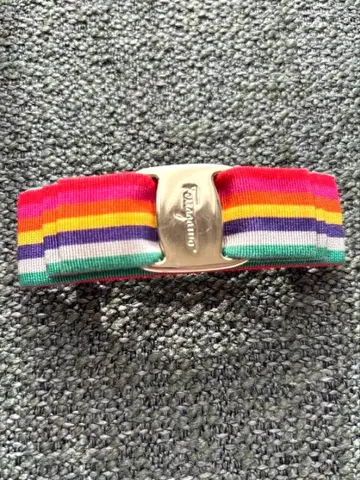 레인보우 리본 머리핀
