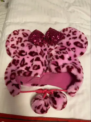 디즈니 팬캡 레오파드 무늬 2025 핑크