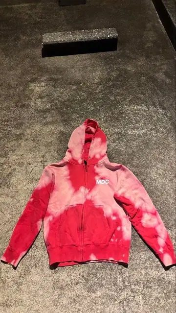 지퍼 후드티 핑크 빨간색