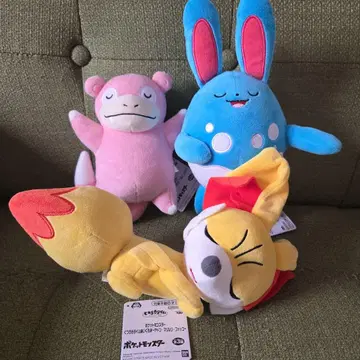 포켓몬 편안한 타임 봉제 인형 야돈 마릴리 푸호꼬 전 3종 세트
