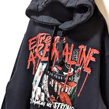 익스트림 애드레날린 빅 로고 후드 맨투맨 블랙 L 구제 의류