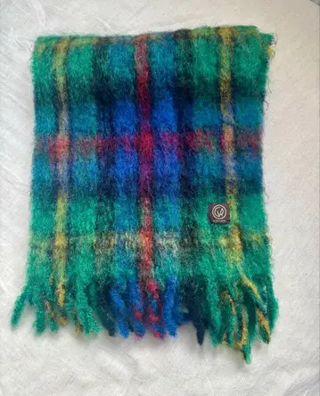 mantas ezcaray 울 체크 무늬 머플러