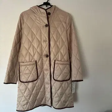 플리스 안쪽 퀼팅 롱 코트