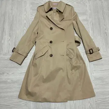 LES MUSE 베이지 더블 브레스트 트렌치코트