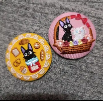 마녀 배달부 키키 자수 캔뱃지