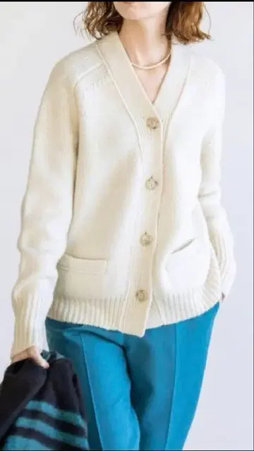 IENA AQUA 래글런 V넥 가디건