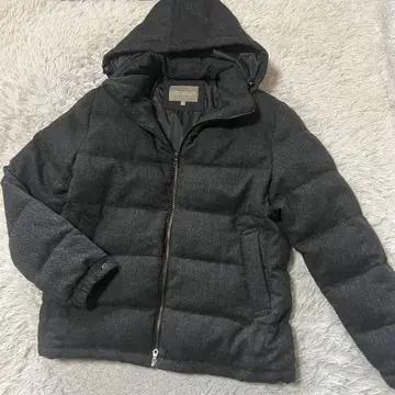 유나이티드 애로우즈 후드 부착 다운 자켓 헤링본 그레이 L