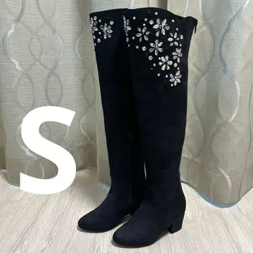 [ 거의 새상품 ] 비쥬 블랙 스웨이드 롱 부츠