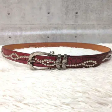 [ 미사용급 ] 티베리오 페레티 벨트 스터드 악어 엠보싱 가죽