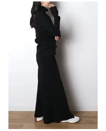 여성용 니트 스커트 머메이드 롱 맥시