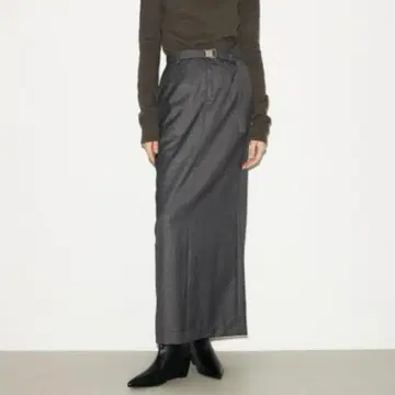 SLY THROW MANNISH BELTED I LINE 롱 스커트