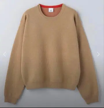 6(ROKU) 코튼울 크루넥 니트 베이지