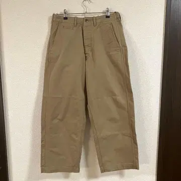 베이지 치노 팬츠 코튼 스트레이트