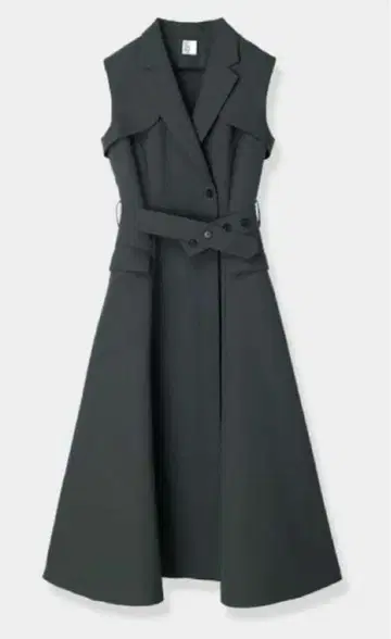 L'AUBE BLANC 블랙 슬리브리스 롱 원피스