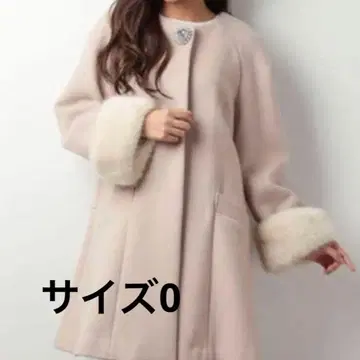 Snidel 퍼가 달린 핑크 롱 코트