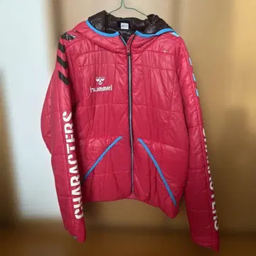 hummel 핑크 나일론 자켓 후드 부착