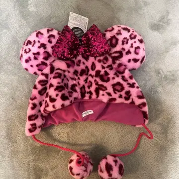 미니 마우스풍 핑크 레오파드 무늬 모자 레오파드