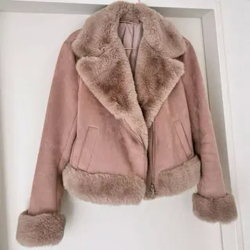 [ 새상품급 ] 에코 퍼 무스탕 자켓 복슬복슬 모카 핑크 브라운 M