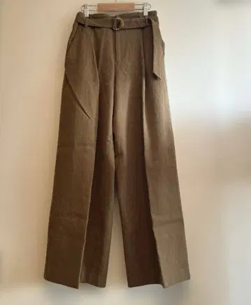 슬로브 이에나 울 턱 와이드 팬츠 38