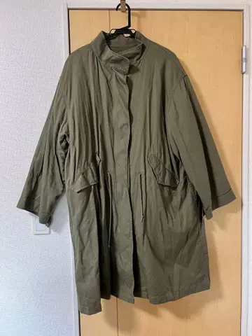 [새상품급] 올리브색 모즈 코트 2WAY 퀼팅 안감 부착