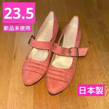 베네비스 스트랩 펌프스 핑크 골드 라메 도트 일본제