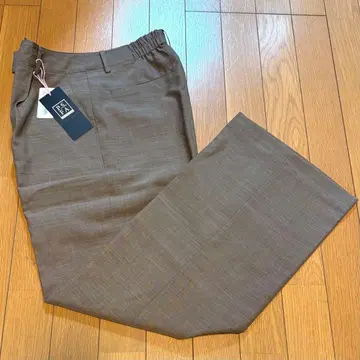 [ 미사용 새상품 ] PSFA 턱 와이드 팬츠 울 슬랙스 브라운 컬러